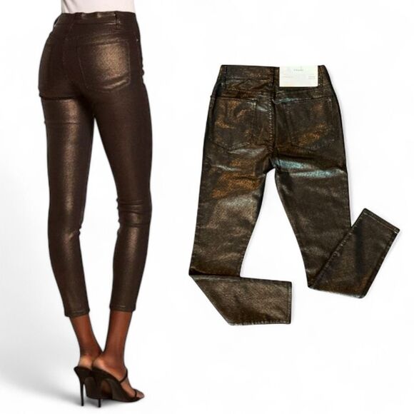 Frame Denim Le High Metallic Skinny Ankle Jeans - Picture 3 of 16